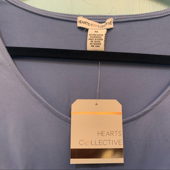 Hearts Collective Coastal Blue Short Sleeve Round Neck Crop Top, Size XL - Picture 5 of 5